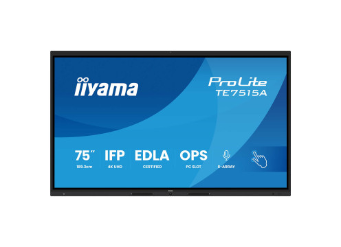 מסך מגע אינטראקטיבי IIYAMA ProLite 75" IPS 4K DeepContrast-IR+ 40pt Touch