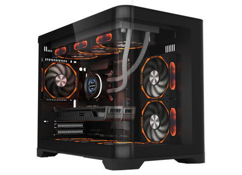 מארז מחשב 1StPlayer UV6 | 3xARGB Fans with HUB+Remote | Black
