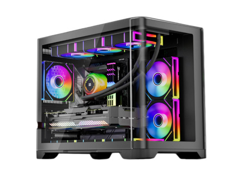 1StPlayer UV6 3X ARGB Fan HUB+Remote Black Case