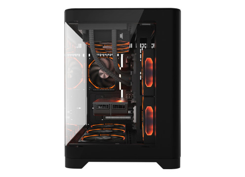 1StPlayer UV6 3X ARGB Fan HUB+Remote Black Case
