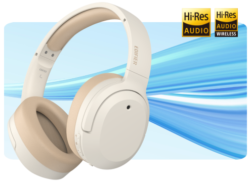 אוזניות קשת אלחוטיות עם ביטול רעשים אדיפייר Edifier W820NB Plus בצבע שנהב